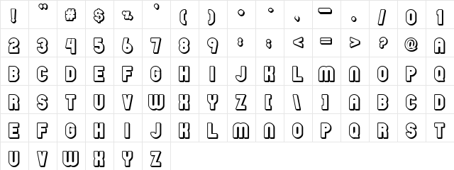 Rainy Days Regular  glyph index