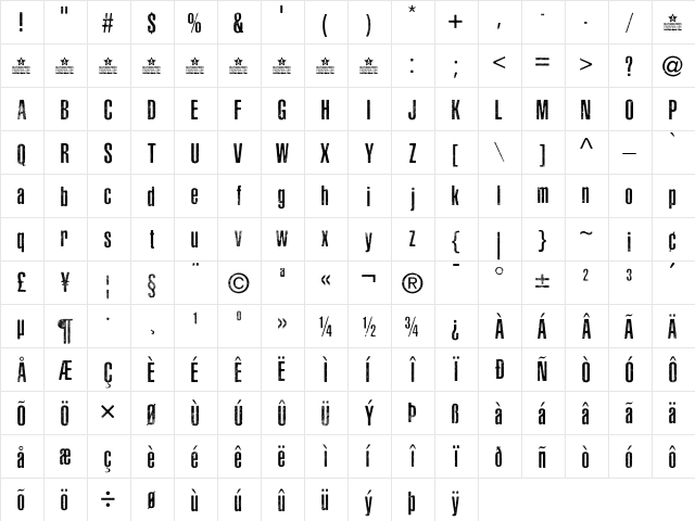 ASPHALTIC SCRATCH ROUNDED PERSO Regular  glyph index