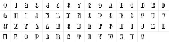 Plastische Plakat-Antiqua Regular  glyph index