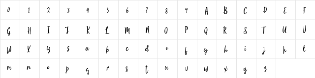 Moontello Demo Regular  glyph index