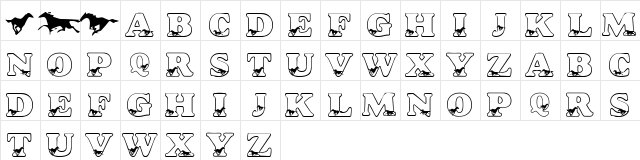 LMS Alicia's Horses Regular  glyph index