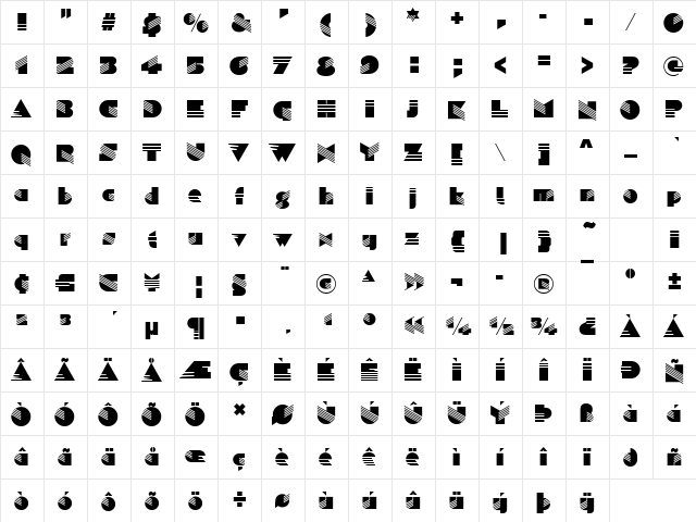 Savannah Regular  glyph index