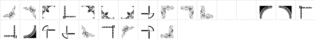 Vintage Decorative Corners 7 Regular  glyph index