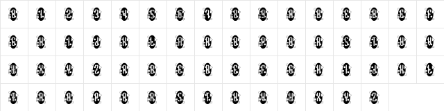 Decorette Regular  glyph index