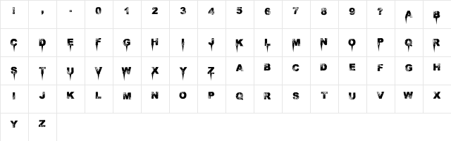 Immense decaY Regular  glyph index
