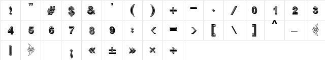 Boutros Ads Pro Bold Inline  glyph index
