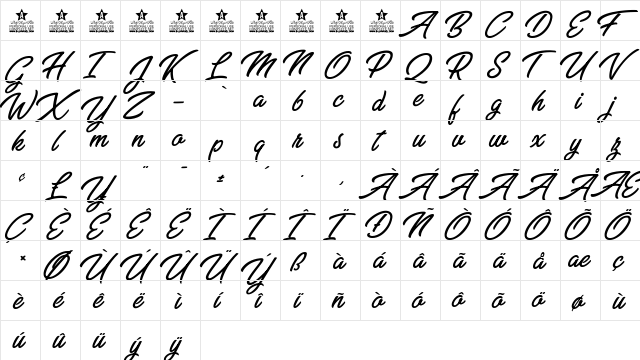 Sugar Kisses Personal Use Regular  glyph index