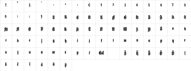 G Regular  glyph index
