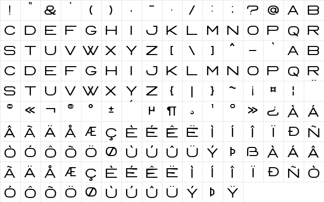 Manta Style Sans Round DEMO Regular  glyph index