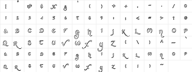 St Charles Hollow Regular  glyph index
