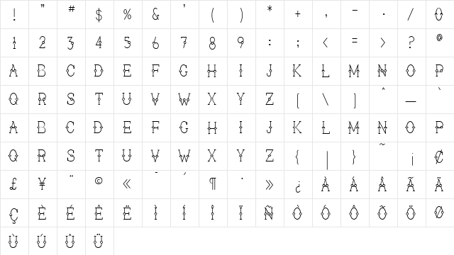 Circlet Medium  glyph index