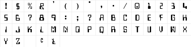 Techno Display Caps SSi Regular  glyph index