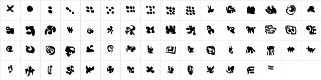 Egg Regular  glyph index