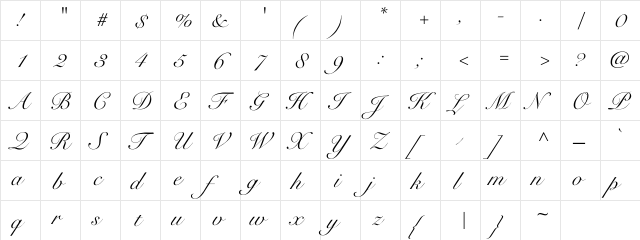 Rose Round Light Regular  glyph index