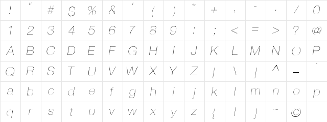 SM_vinylisM Thin  glyph index