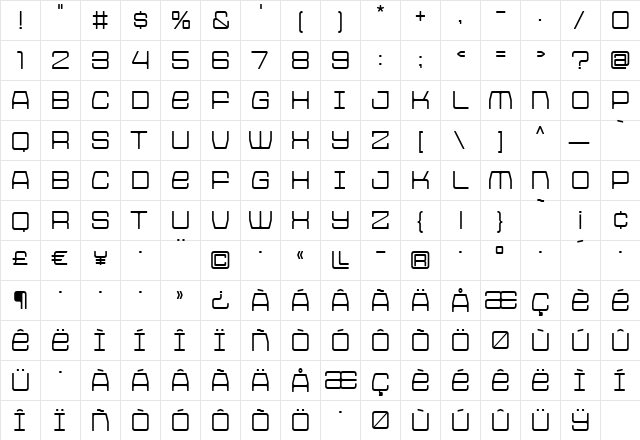 HOUSE3009 Light  glyph index
