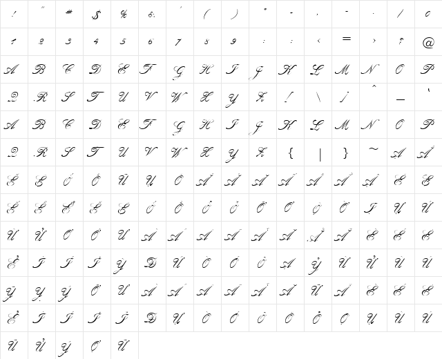 VI Bach Mai Hoa Normal  glyph index