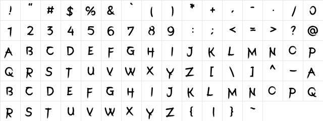 SomeBrush Bold Regular  glyph index