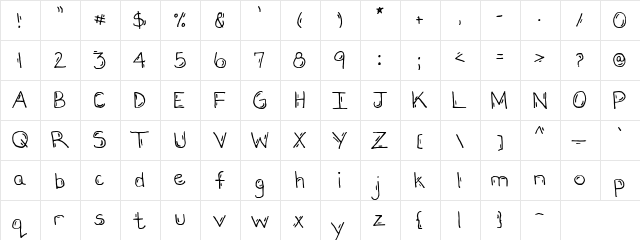 SA_Simple_Lines regular  glyph index