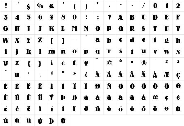 Lo-Type-Medium Medium  glyph index