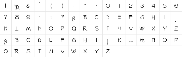 Fellenni Caps Regular  glyph index