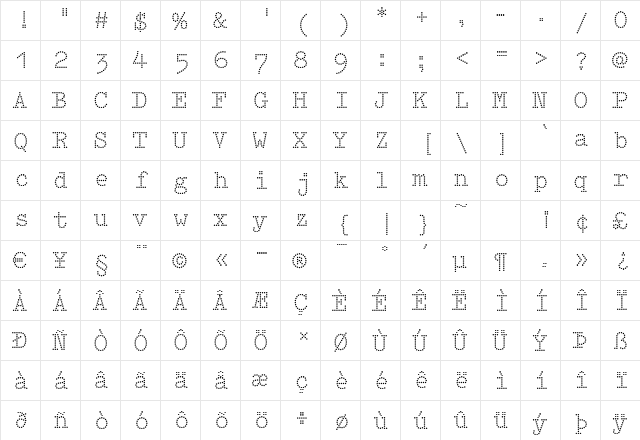 IntimoTwo Regular  glyph index
