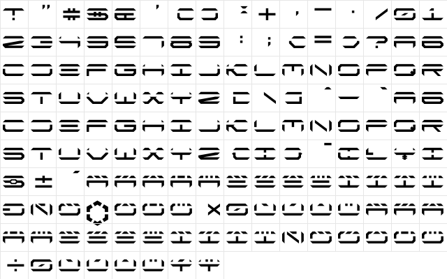 Torwelten Mono  glyph index