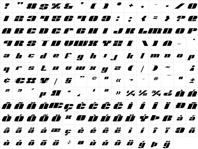 Nolo Contendre ExpItal ExpItal  glyph index