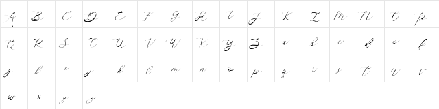 Althea Regular  glyph index