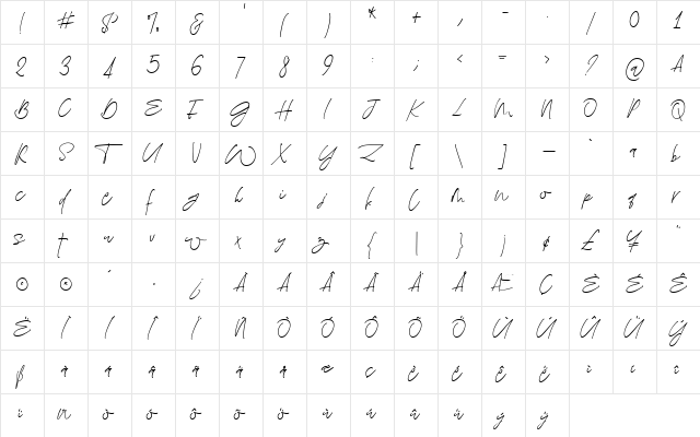 The Twenties Regular  glyph index