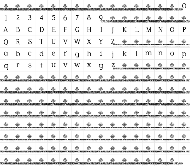 Lilac Block Demo Regular  glyph index