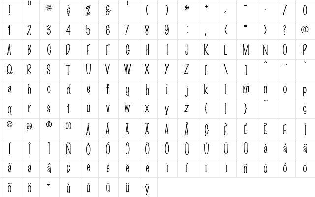 Marker FinePoint  glyph index