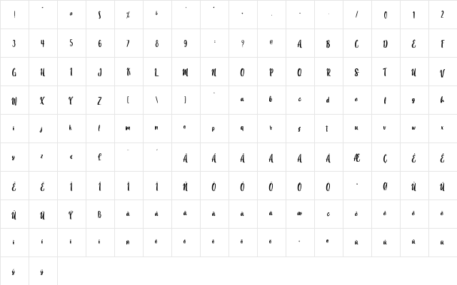 Say Mooky - Personal Use Regular  glyph index