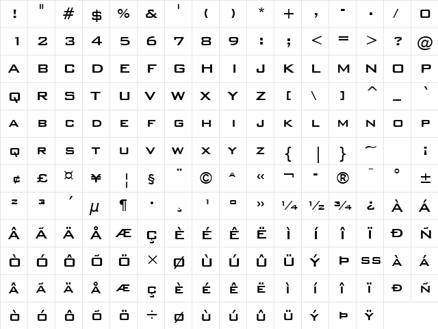 tsp teitbite 2 Regular  glyph index