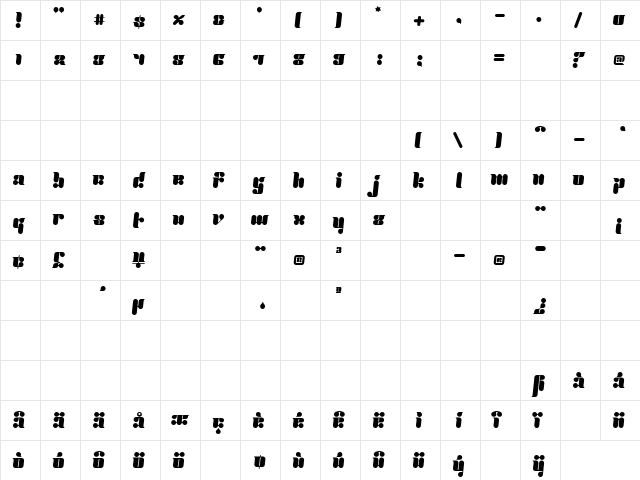 Proton Alternate  glyph index