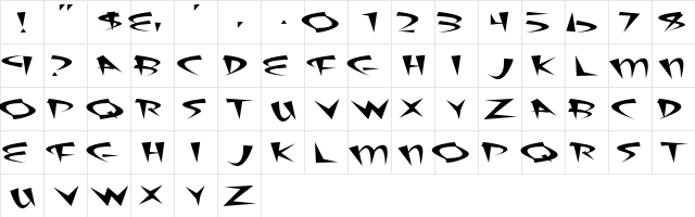 Fat Sushi Regular  glyph index