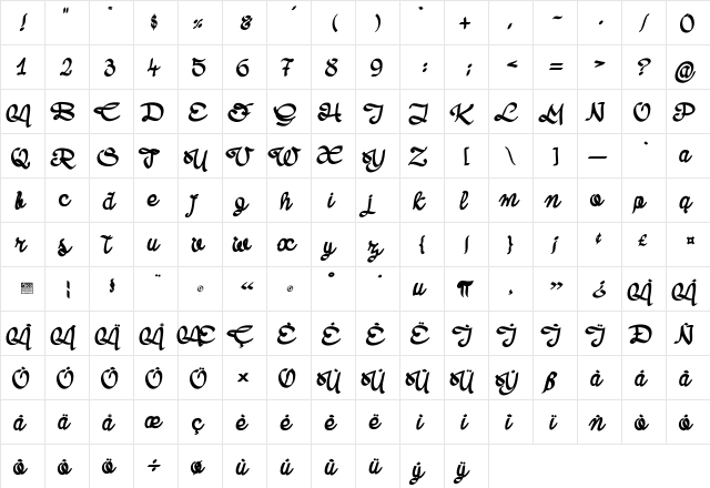 Livie_PersonalUseOnly Regular  glyph index