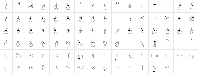 LD Brave Regular  glyph index