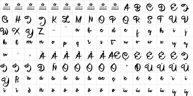 Superstar Personal Use Regular  glyph index