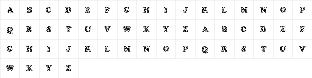 Bubbles Regular  glyph index