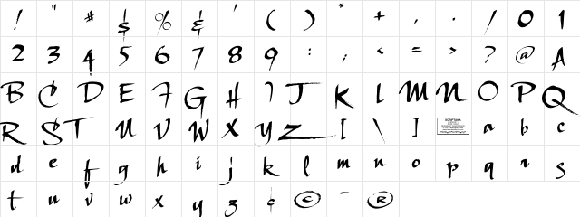 Halloween_ScriptanaREG Regular  glyph index