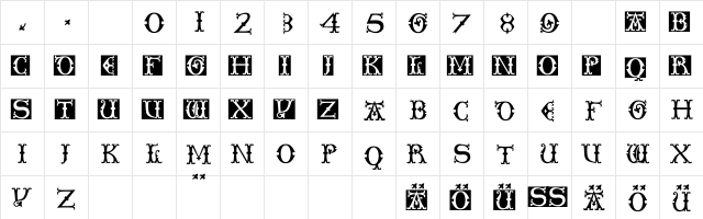 AIToskana Medium  glyph index