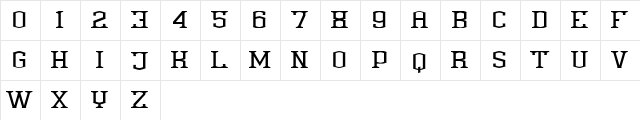 Anthony Demoversion Regular  glyph index