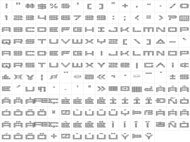 Pocket Ball 3D Regular  glyph index