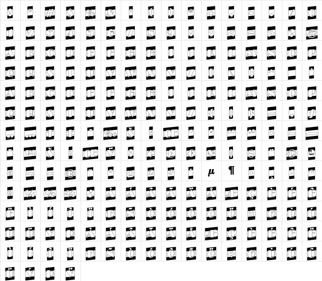 a_BentoCmB&WUp Regular  glyph index