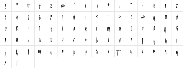 Strained Regular  glyph index