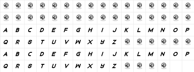 Dedecus Bold Italic  glyph index