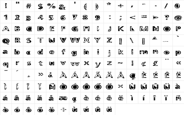 FruitbasketUpset Regular  glyph index