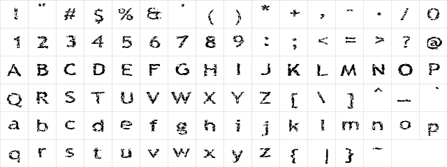 teQuinquefoliolateCorpse Normal  glyph index
