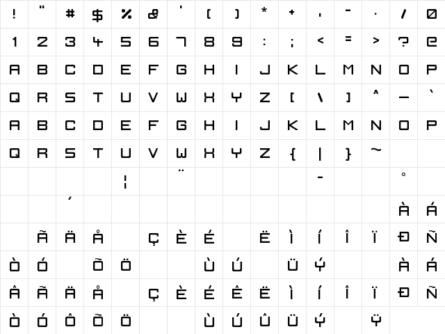 Ignis et Glacies Regular  glyph index